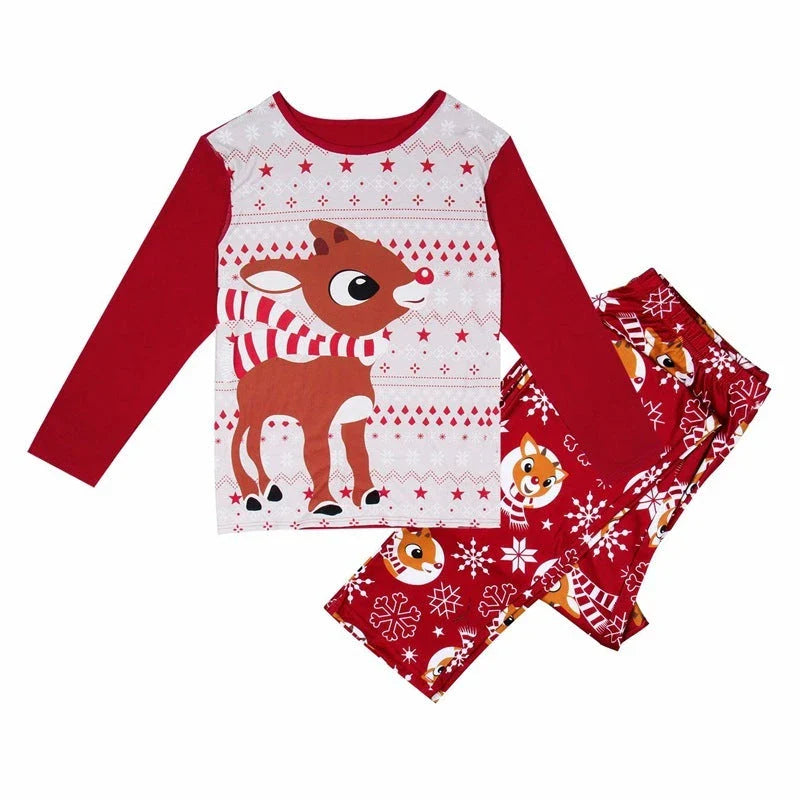 Family Christmas Matching Pyjamas in Festive Fox Design - Cosy cotton sleepwear for the whole clan