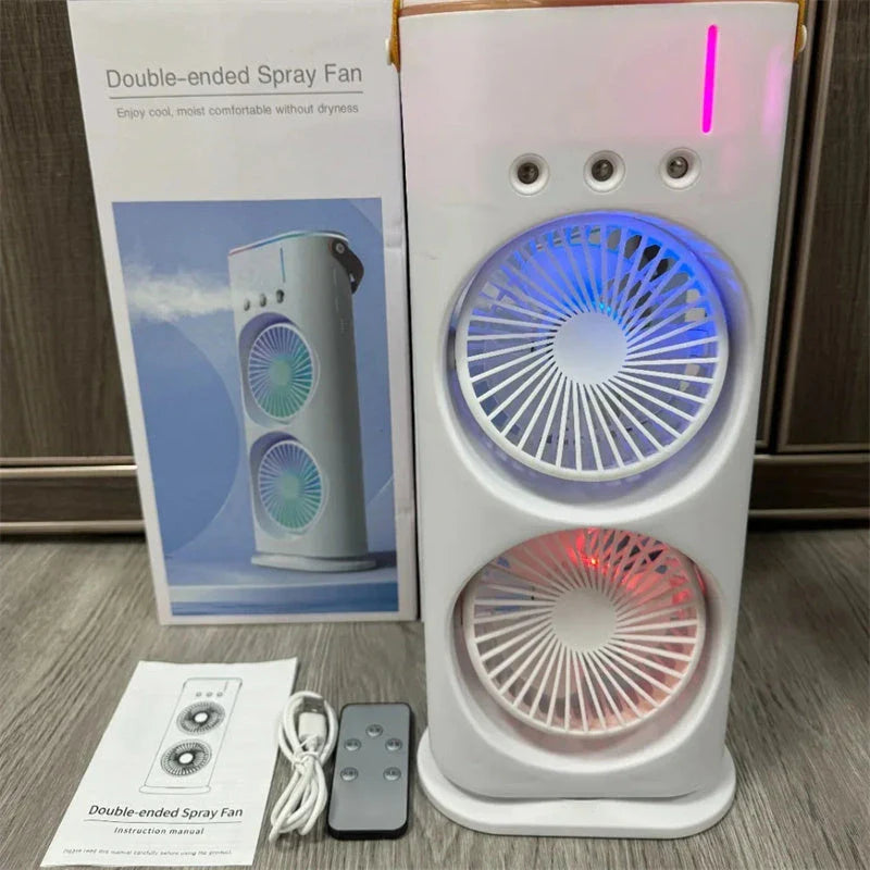 Versatile Portable Humidifier Fan with Cooling Mist - 3-in-1 Climate Control Device in White