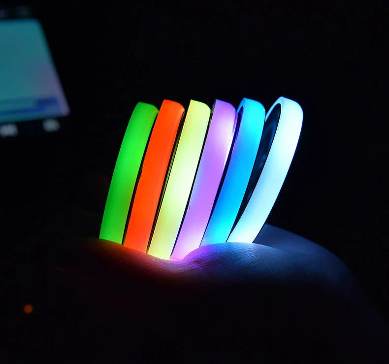 Stylish LED light-up car coaster with color-changing lights, USB and solar charging, and non-slip design
