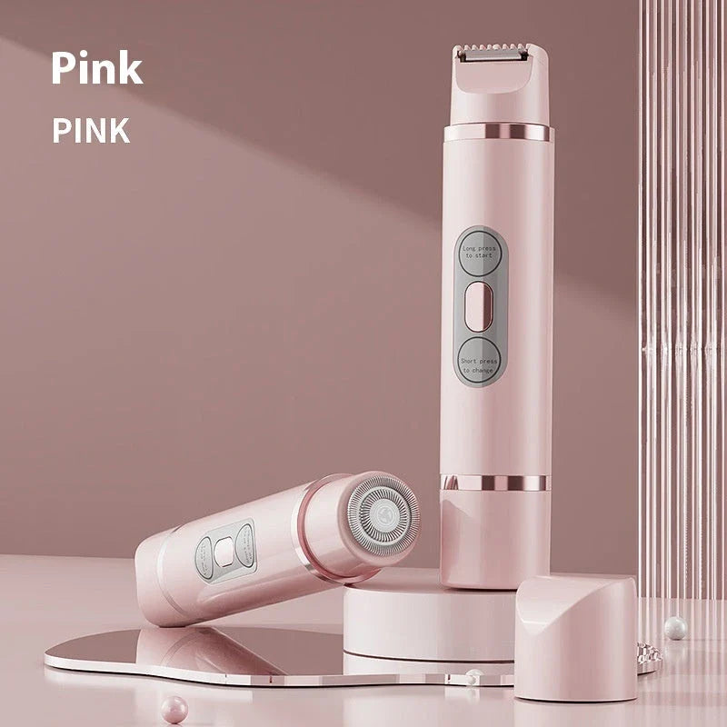 Dual-head electric shaver for women's painless hair removal on face, arms, legs, and bikini area