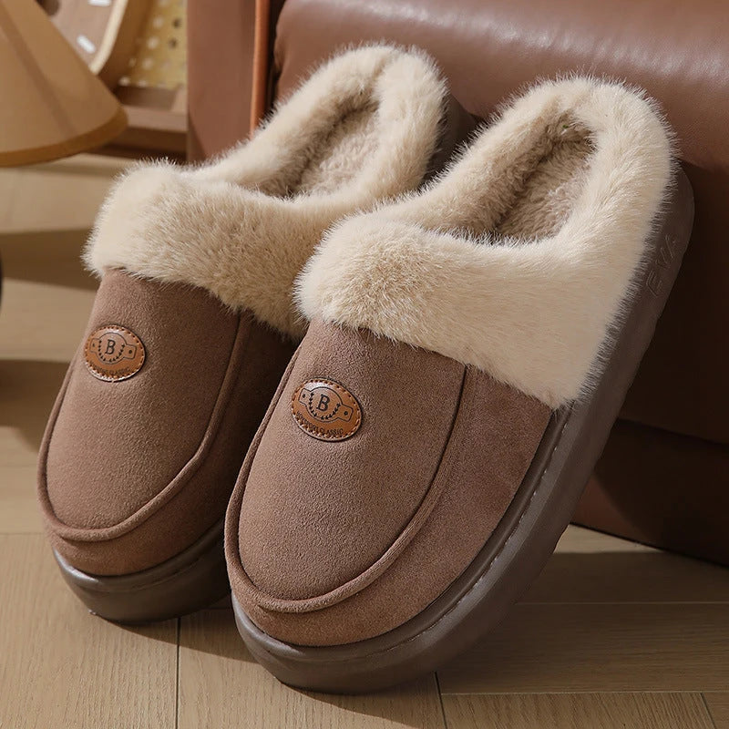 Cozy and warm men's winter slippers made with premium suede and plush lining for maximum comfort and style