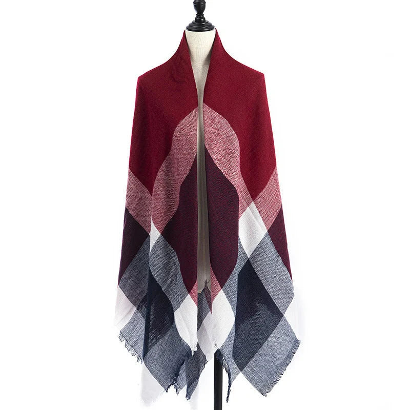 Luxury plus-sized double-sided cashmere-like scarf shawl in various colours