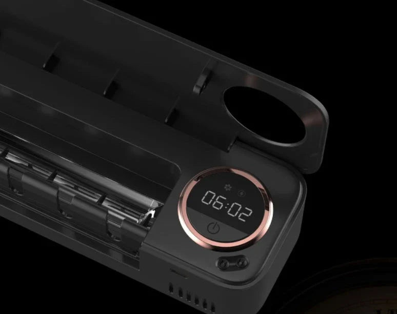Rechargeable UV Toothbrush Sanitizer with LED Display and Wall Mount for Bathroom Accessories