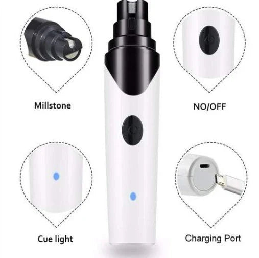 Powerful electric pet nail grinder with low-vibration motor for gentle, stress-free nail trimming