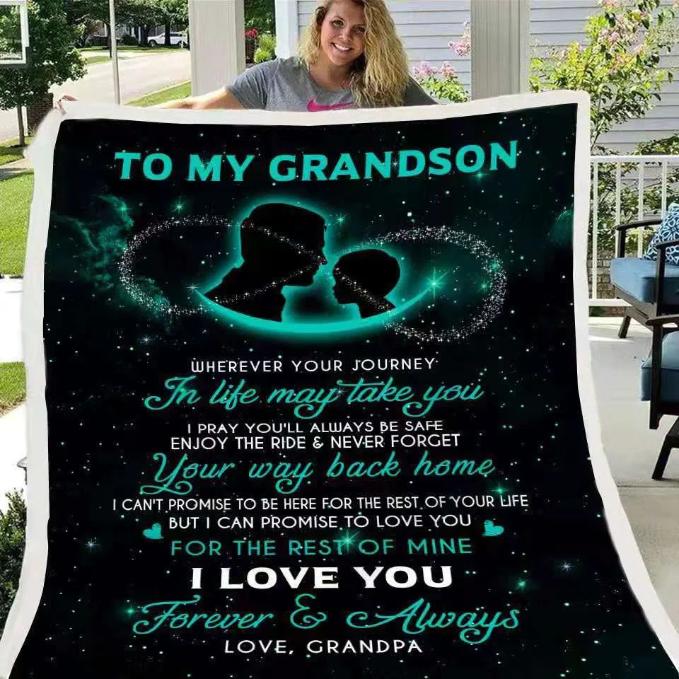 Digital Printed Flannel Blanket with Lamb Velvet Touch in various sizes