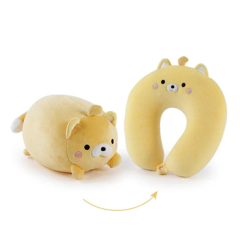A soft and cozy penguin-shaped neck pillow with a unique U-shaped design for customized neck and shoulder support.