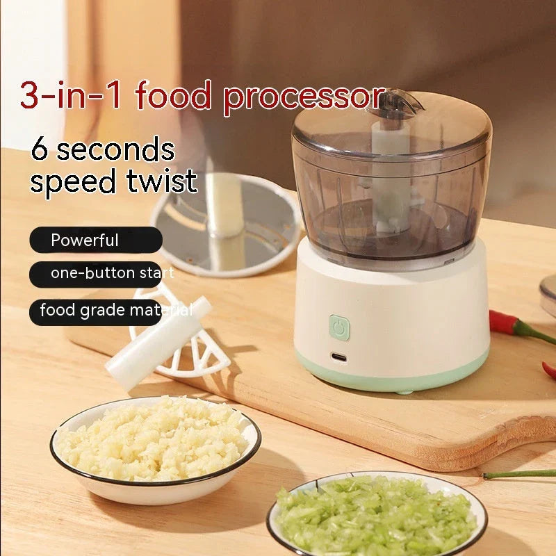 Versatile Electric Mini Food Chopper for Quick Meal Preparation with Powerful Motor, Anti-Slip Design, and Transparent Cup