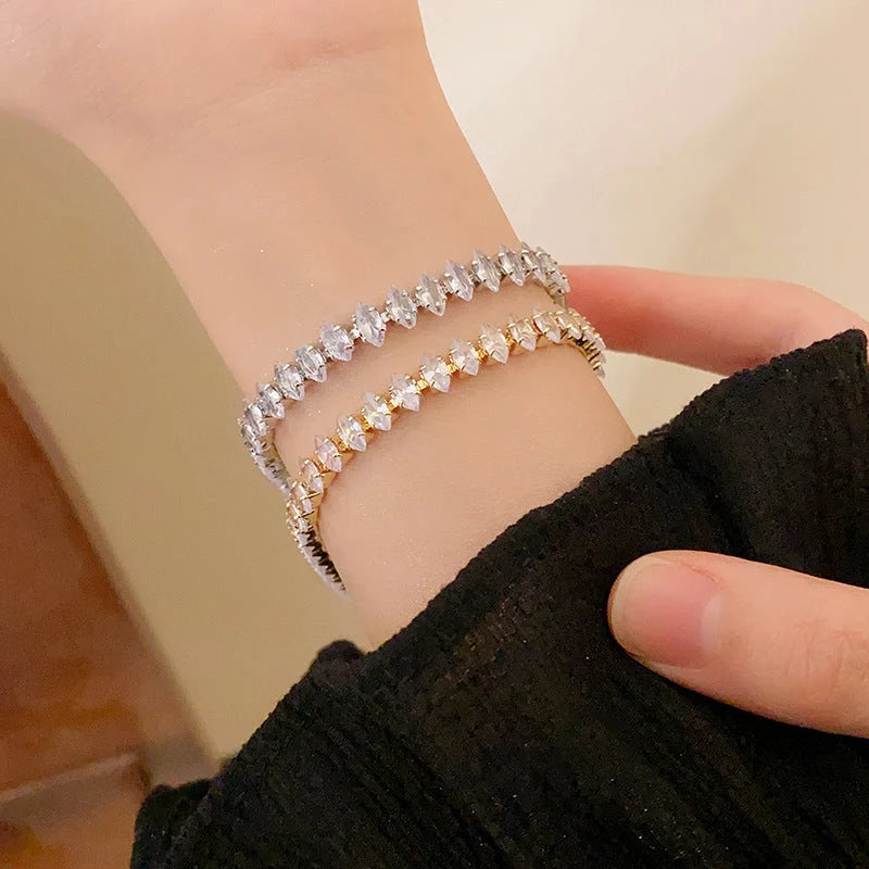 Elegant Zircon Geometric Bracelet for Women in various colours