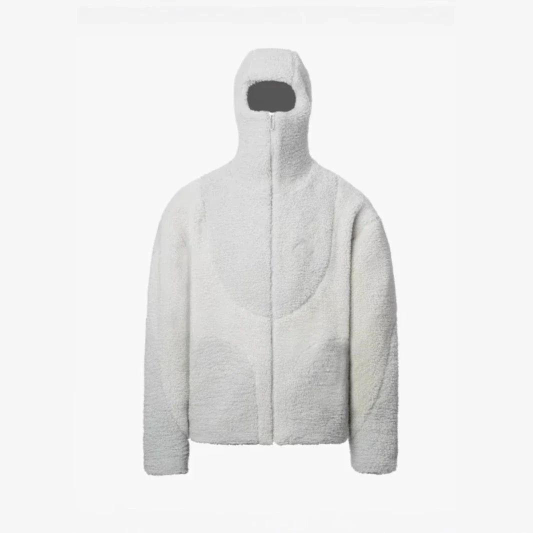 Men's hooded sweatshirt jacket with patchwork design in classic colors