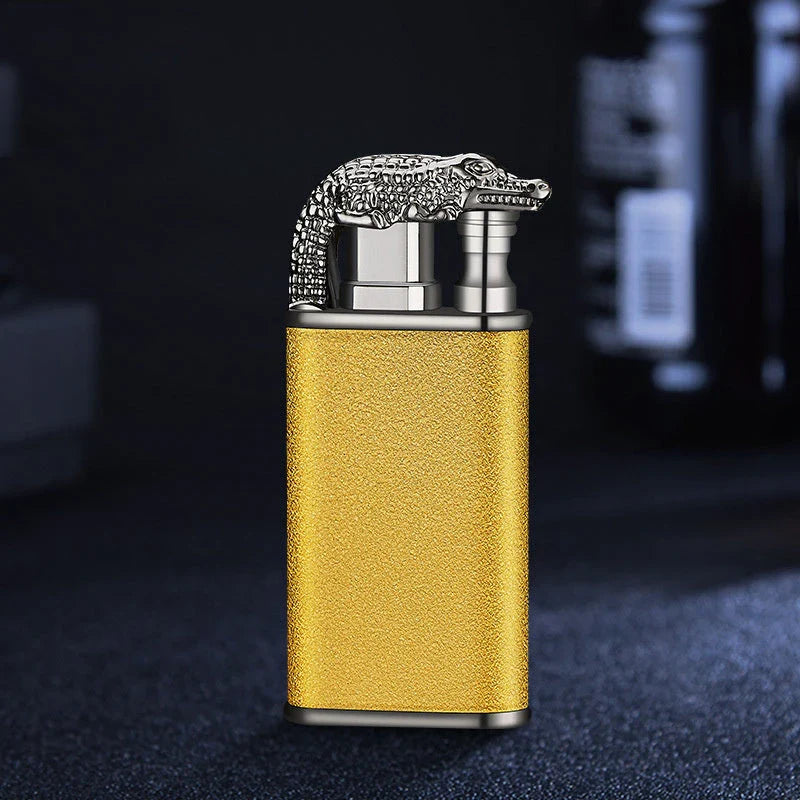 Sleek flame lighter with captivating marine-inspired designs, featuring a powerful dual-flame system for versatile outdoor use