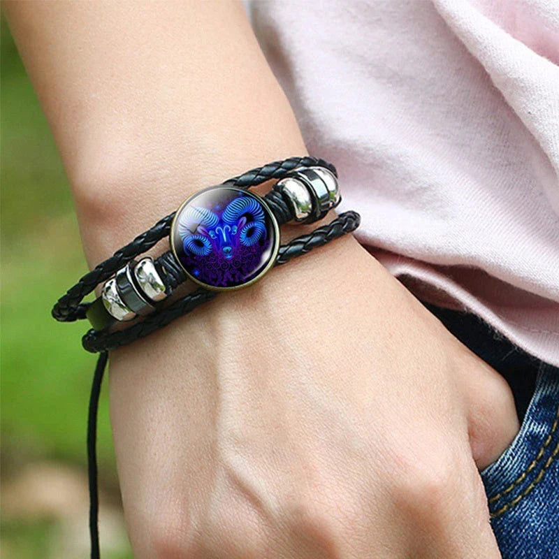 Zodiac Constellation Bracelet in Braided Design for Men, Women, and Kids