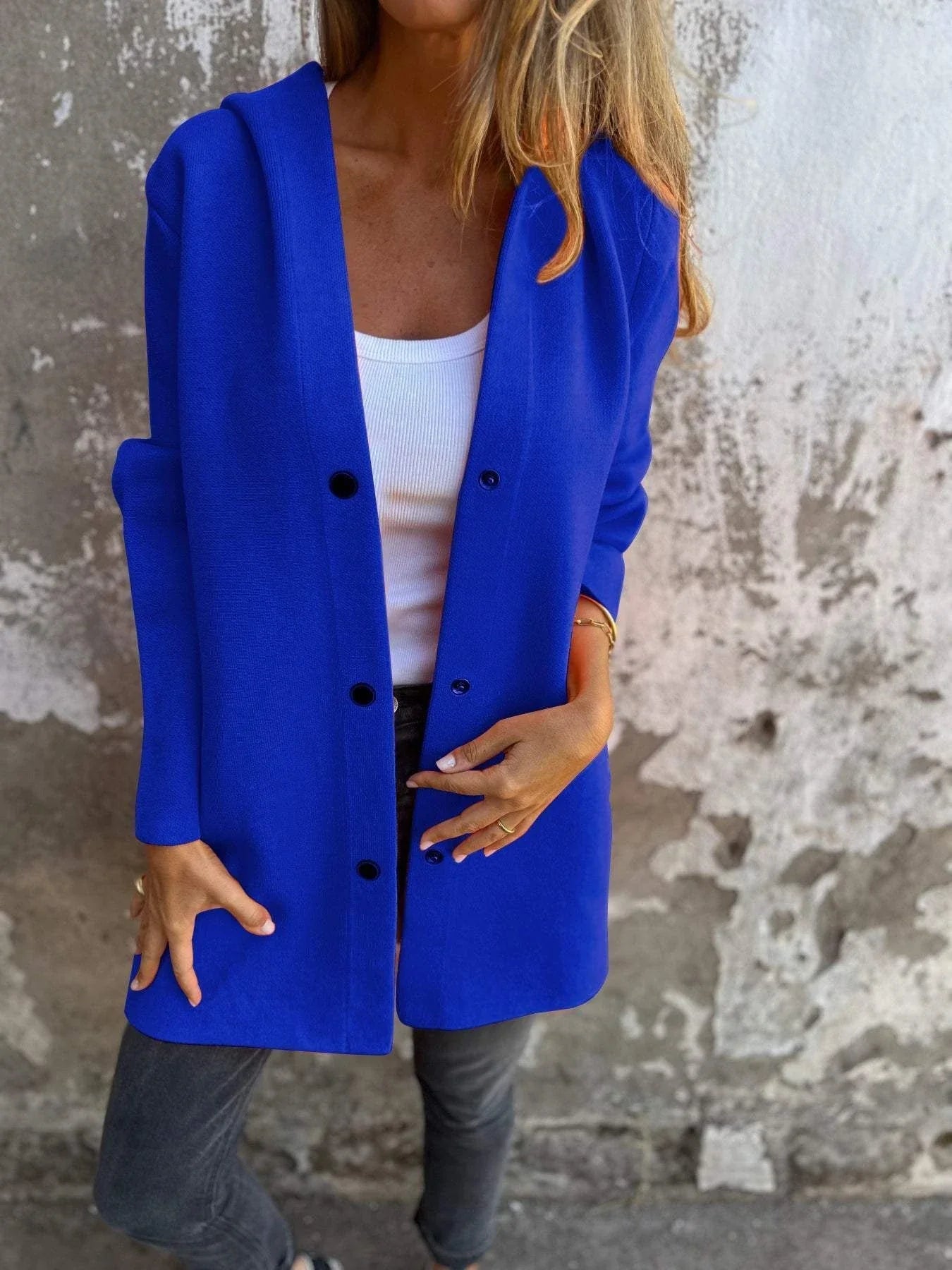 Cozy hooded cardigan jacket in various colors, featuring a relaxed fit and soft, premium polyester fabric for maximum comfort and style.