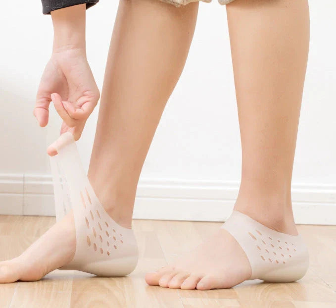 Discreet silicone heel height booster insoles in various colours and sizes for men and women