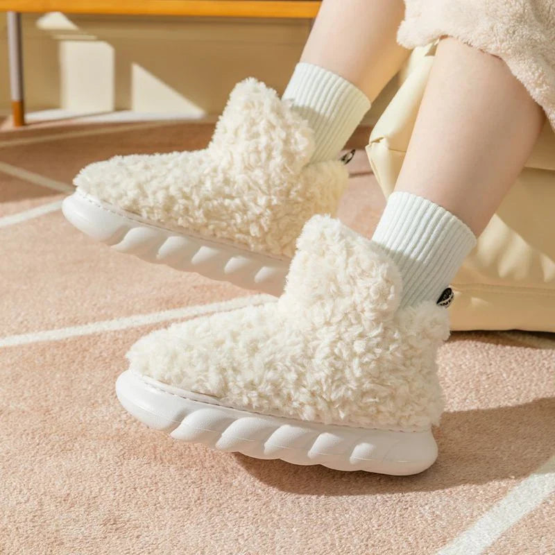 Cozy plush waterproof slippers in a variety of vibrant colors, featuring a stylish design and durable construction for indoor and outdoor wear