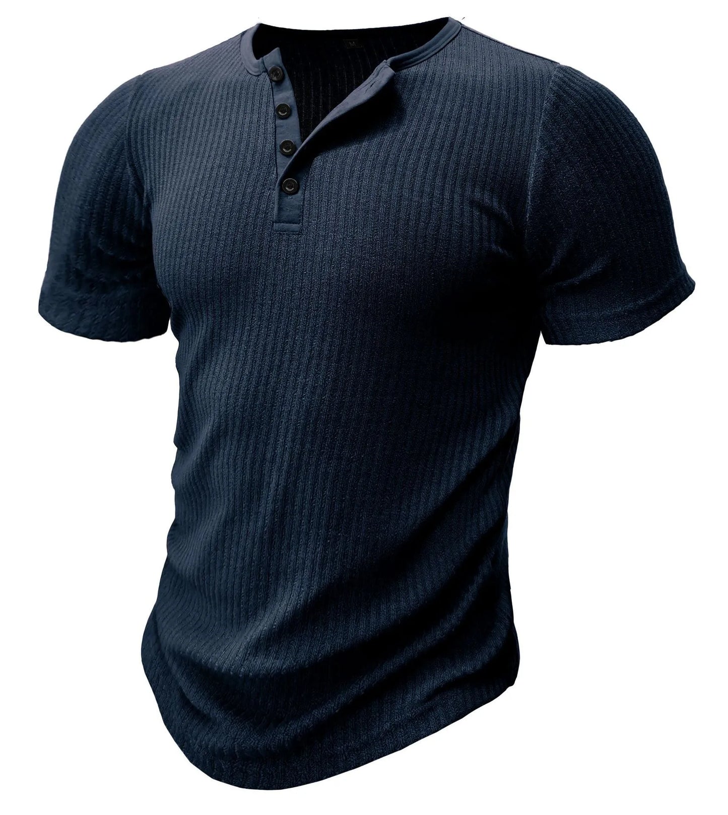 Men's slim-fit short-sleeved polyester muscle t-shirt in army green on a white background.
