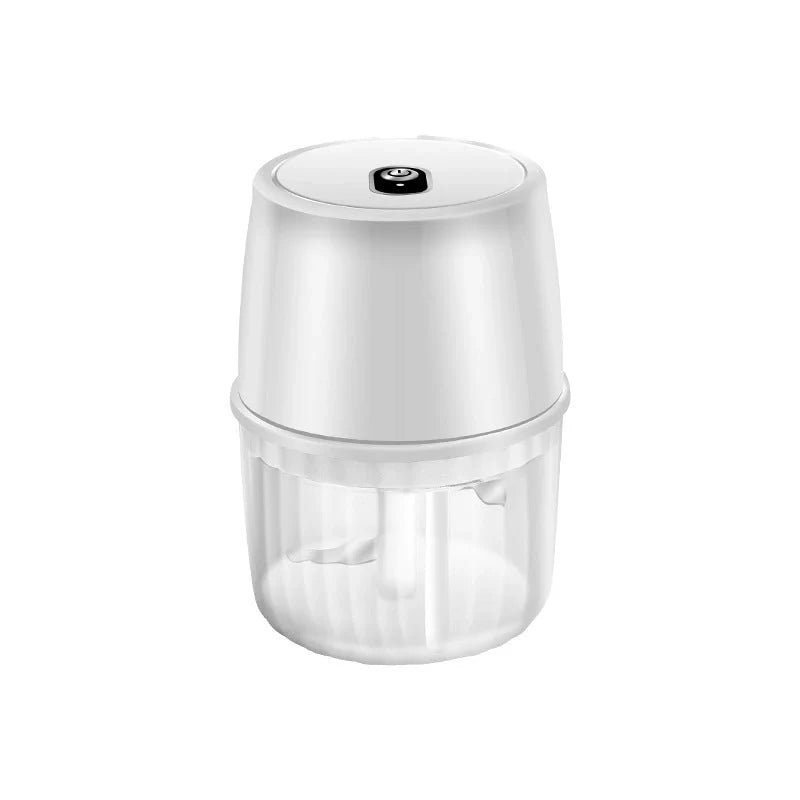 Compact USB Rechargeable Electric Garlic Press and Food Chopper with Stainless Steel Blades, Soft-Grip Lid, and Non-Slip Base