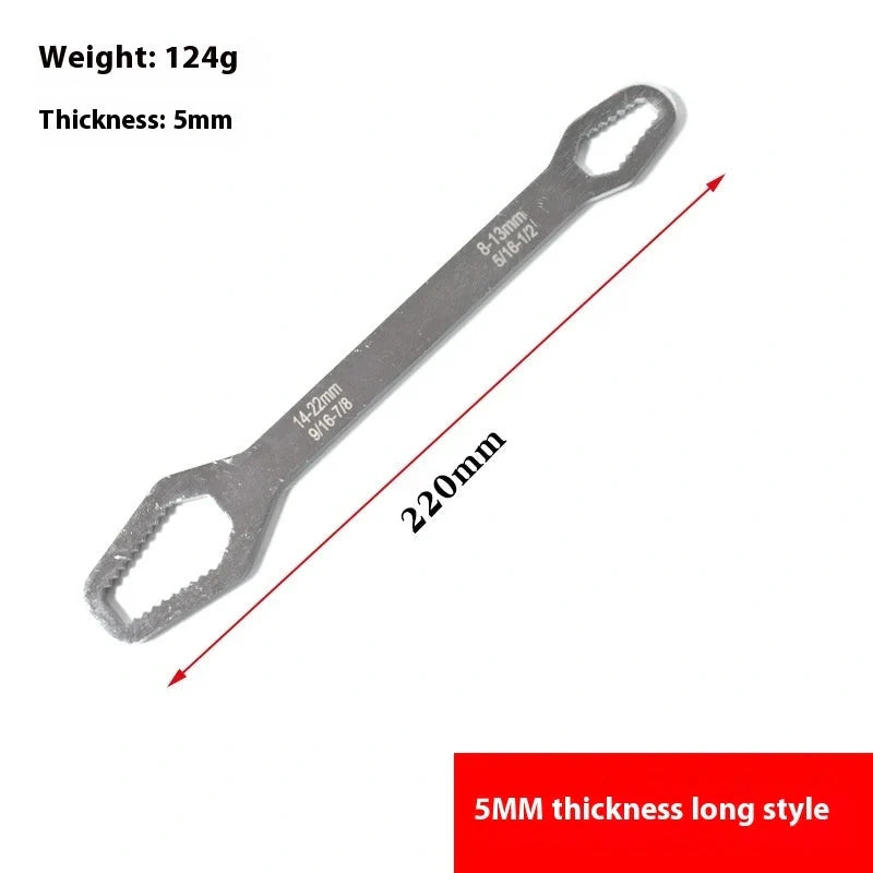 Dual-head box wrench with non-slip grip for DIY repairs