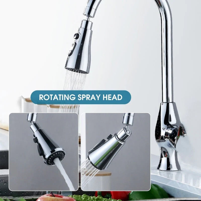 Versatile Pressurized Faucet Sprayer with 360-degree rotation, anti-splash, and water-saving features