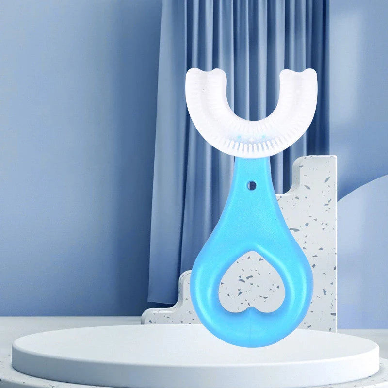U-Shaped Soft Rubber Toothbrushes for Kids in Vibrant Colors