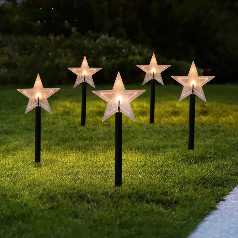 Enchanting acrylic snowflake garden lights that automatically illuminate your outdoor space with a warm, soft glow