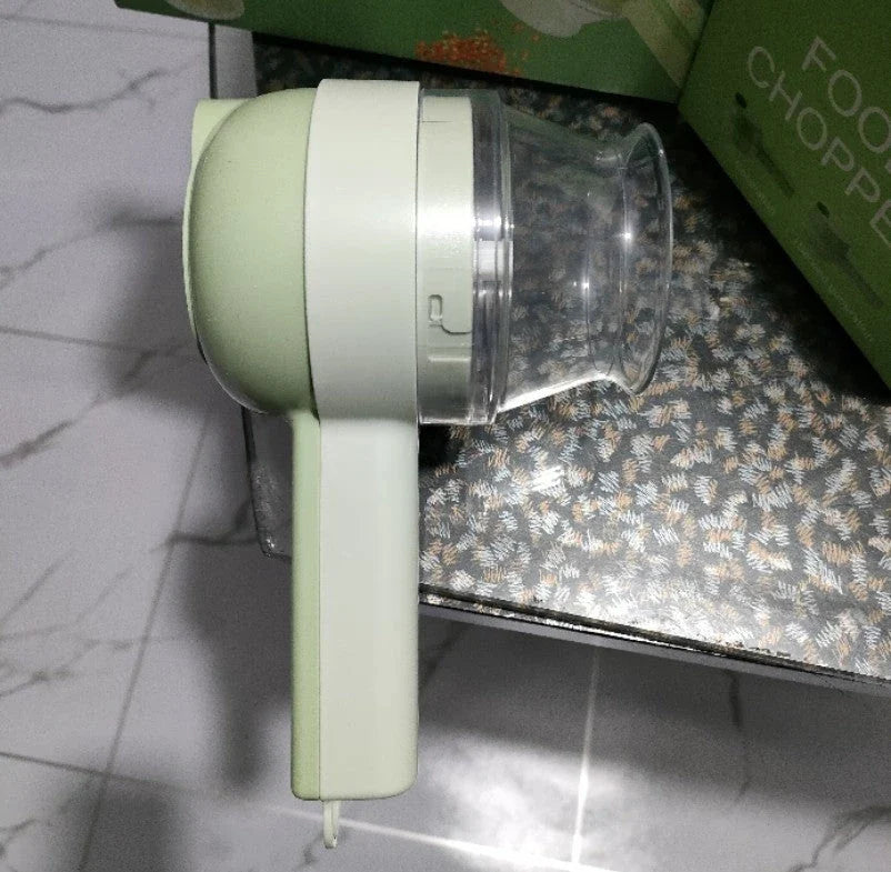 Versatile electric kitchen prep machine with multiple attachments for chopping, slicing, mixing, and more