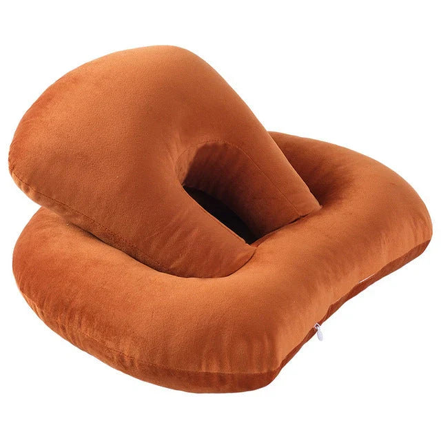Comfortable U-Shaped Desk Neck Pillow with Plush Velvet Exterior and Adjustable Arm Rest Support