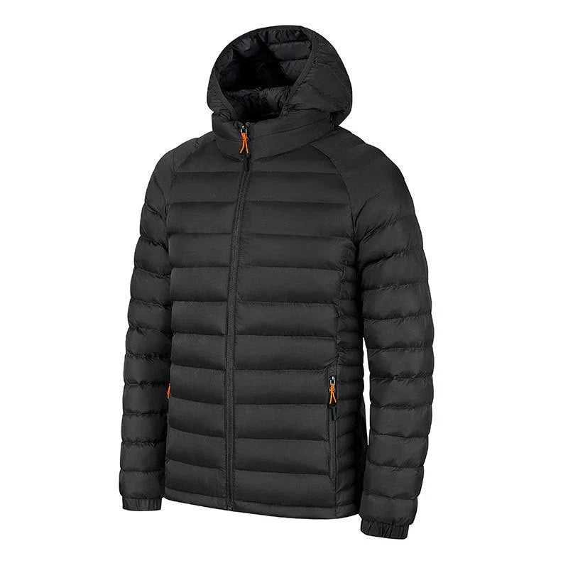 Cozy lightweight hooded jacket with pockets in various colors, perfect for men's winter fashion and outdoor activities