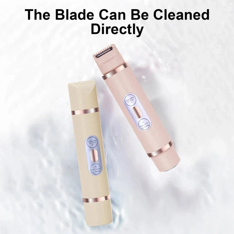Dual-head electric shaver for women's painless hair removal on face, arms, legs, and bikini area