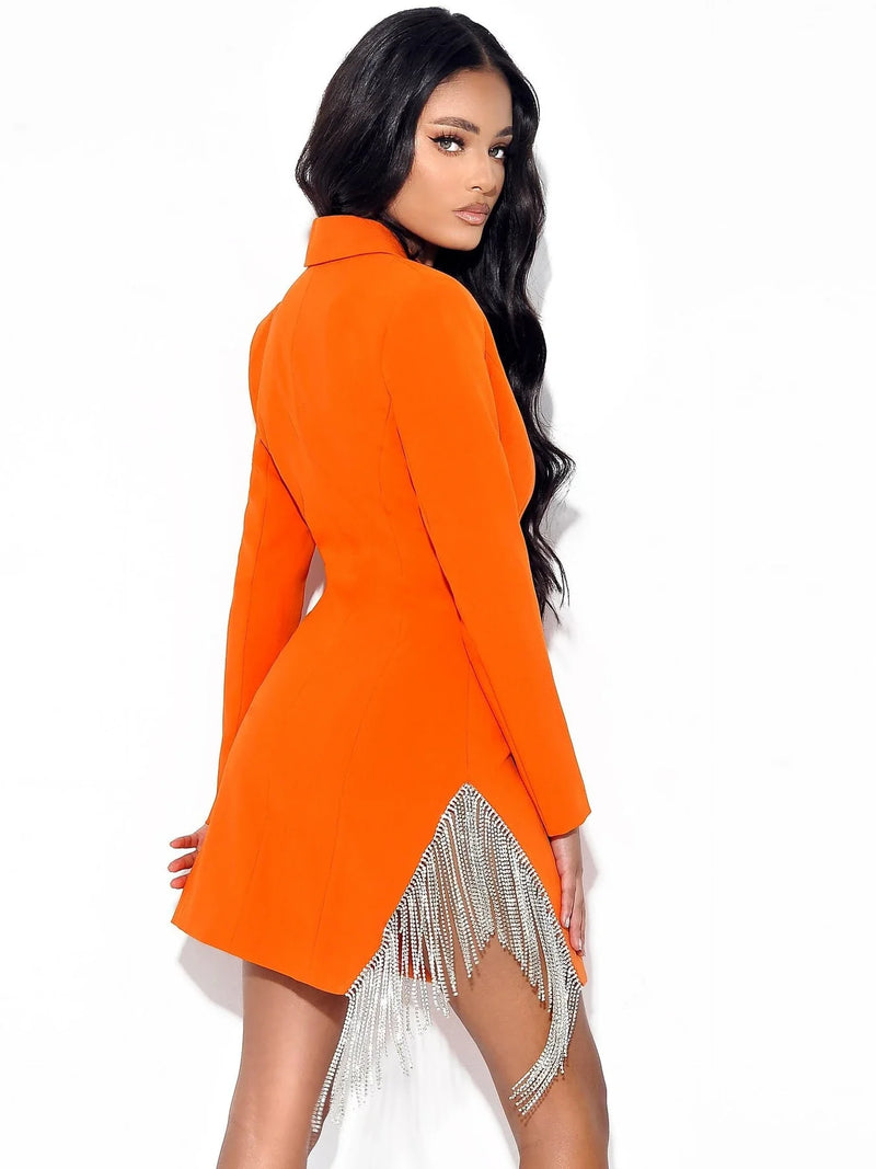 Homeenjoy_UK One Shoulder Long Sleeved V Neck Toast Fashion Suit Short Skirt