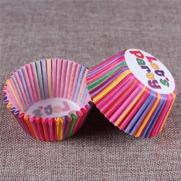 Colourful paper cupcake baking cups in a variety of vibrant shades, perfect for home baking and decorating
