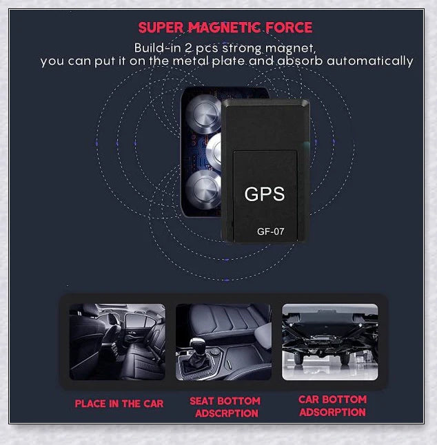 Mini magnetic car GPS tracking device with no monthly fee, perfect for monitoring vehicles, pets, and people in real-time