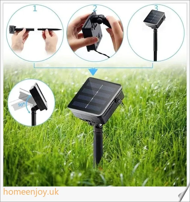 40ft solar-powered garden pathway light strips in use, illuminating a winding garden path with a warm, enchanting glow