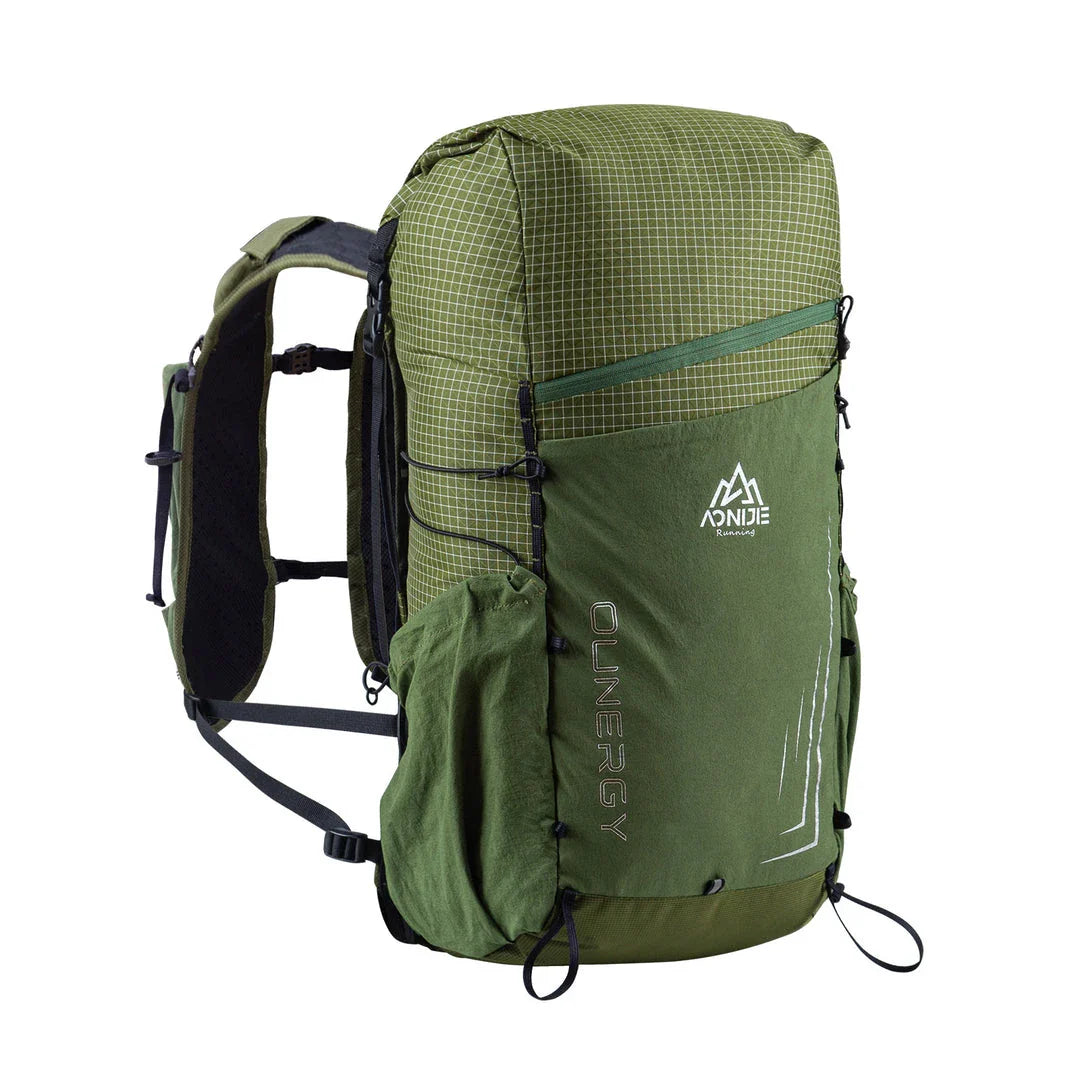 Trendha Hiking Backpack in blue colour, featuring an external frame design and multiple compartments for outdoor adventures.