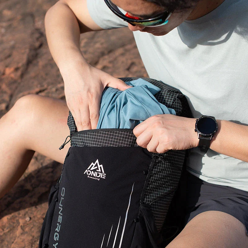 Trendha Hiking Backpack in blue colour, featuring an external frame design and multiple compartments for outdoor adventures.