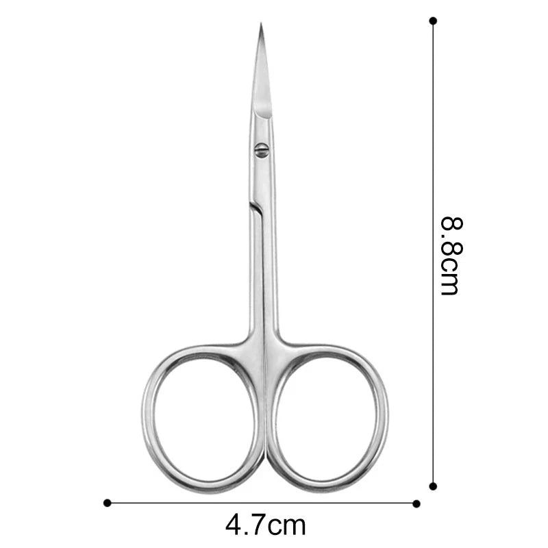 Precision cuticle scissors with extra-fine curved blades for clean, accurate grooming cuts