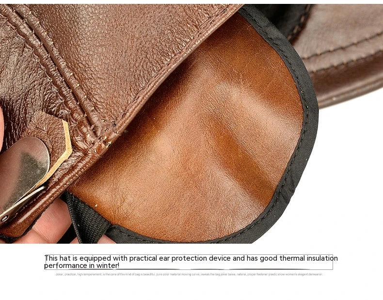 Men's winter outdoor hat with ear protection, made of thick, durable cotton for warmth and comfort