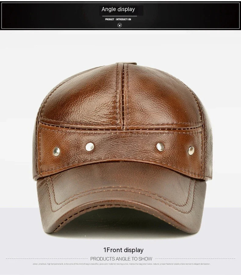Men's winter outdoor hat with ear protection, made of thick, durable cotton for warmth and comfort