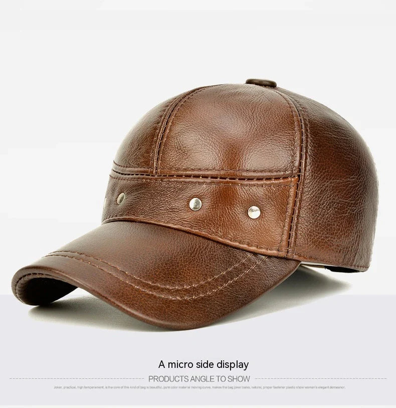 Men's winter outdoor hat with ear protection, made of thick, durable cotton for warmth and comfort