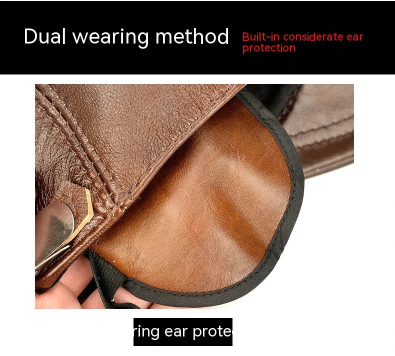 Men's winter outdoor hat with ear protection, made of thick, durable cotton for warmth and comfort