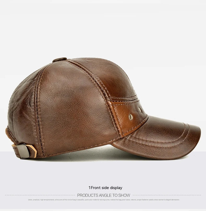 Men's winter outdoor hat with ear protection, made of thick, durable cotton for warmth and comfort