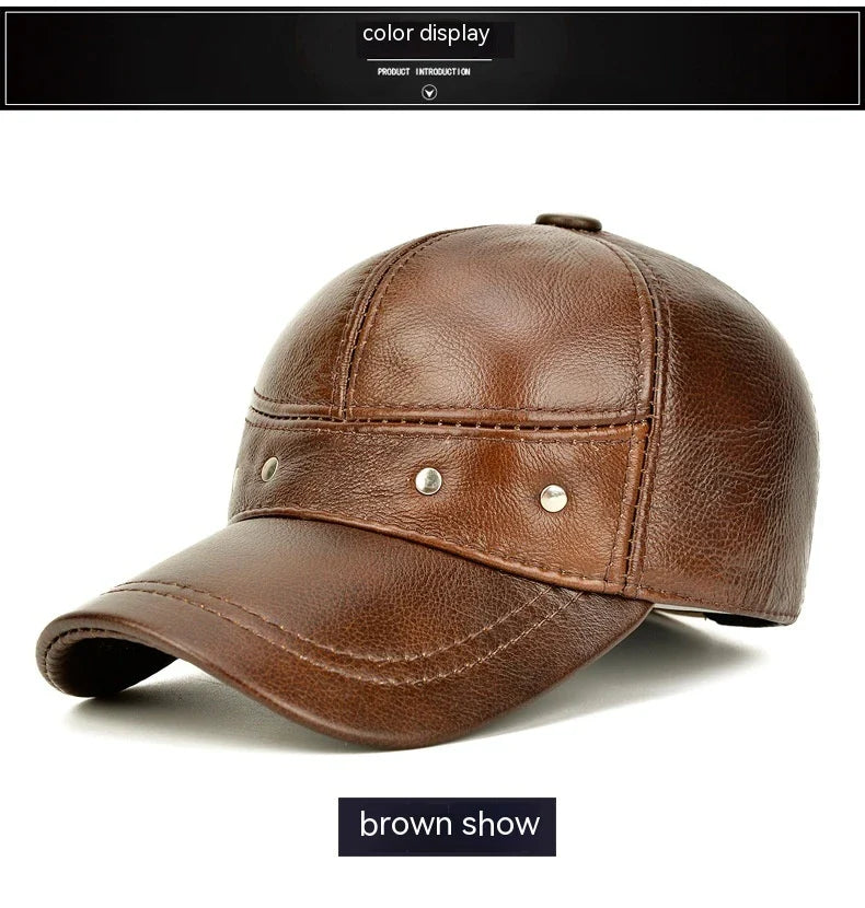 Men's winter outdoor hat with ear protection, made of thick, durable cotton for warmth and comfort