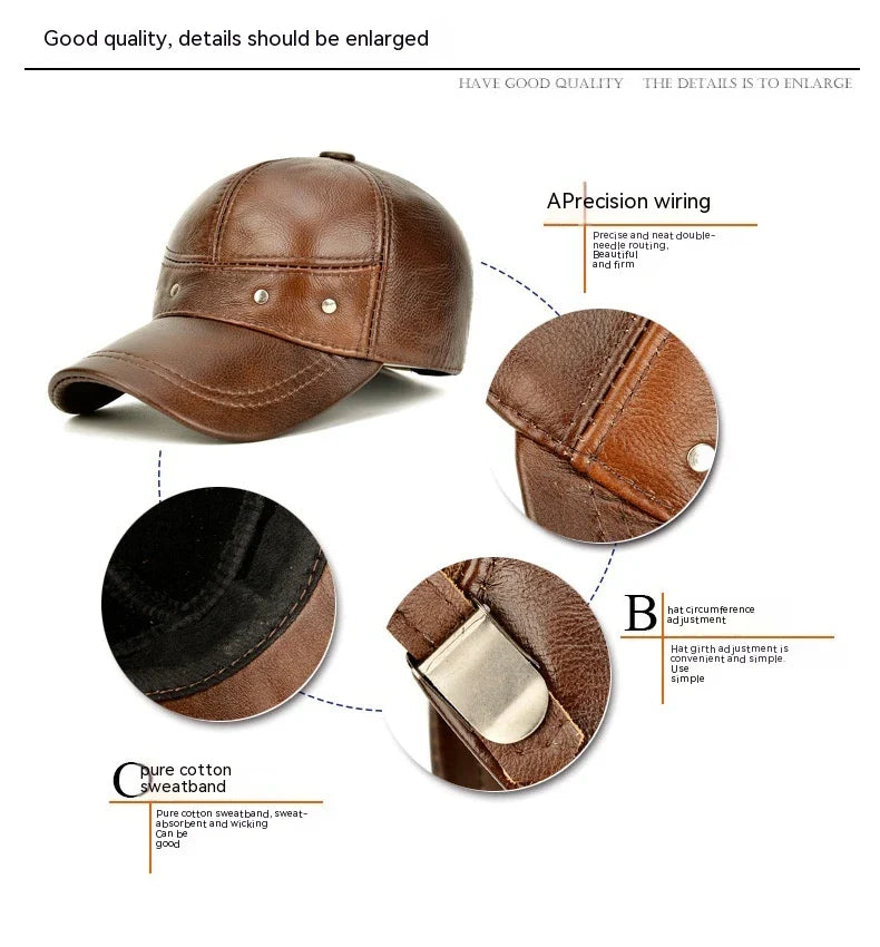 Men's winter outdoor hat with ear protection, made of thick, durable cotton for warmth and comfort