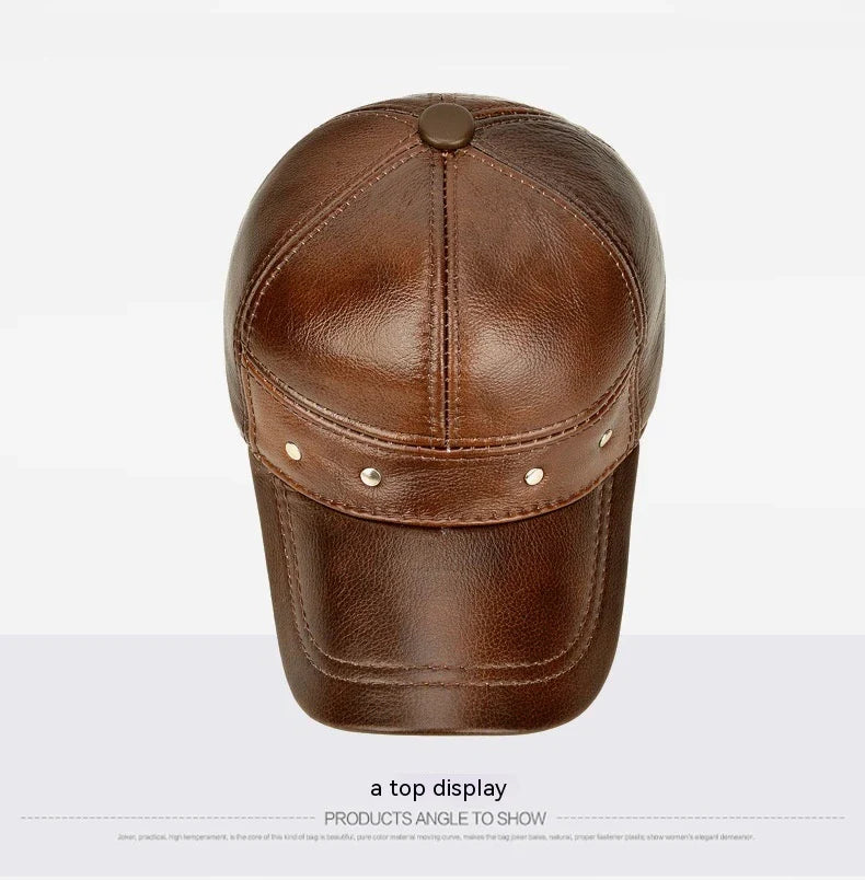 Men's winter outdoor hat with ear protection, made of thick, durable cotton for warmth and comfort