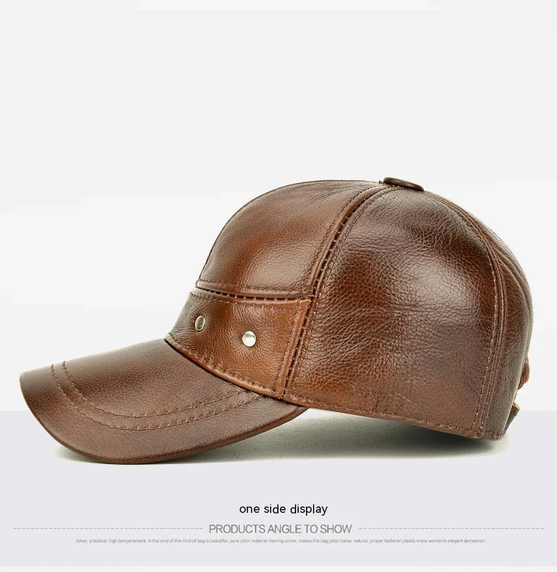 Men's winter outdoor hat with ear protection, made of thick, durable cotton for warmth and comfort