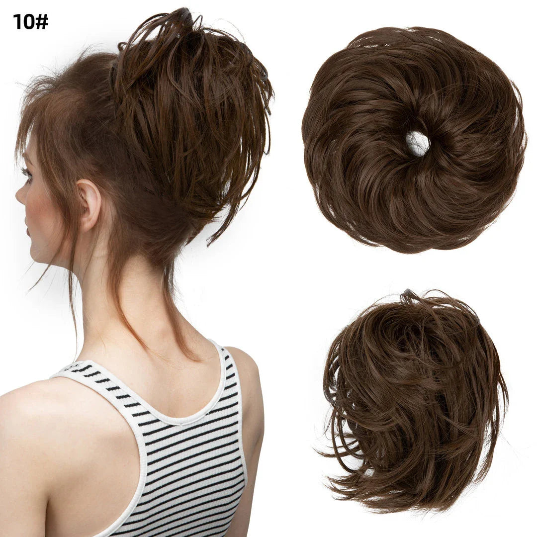 Bud Bun Artificial Hair Bun - Natural fluffy long beard curly hair bun for lazy updo chignon hairstyles