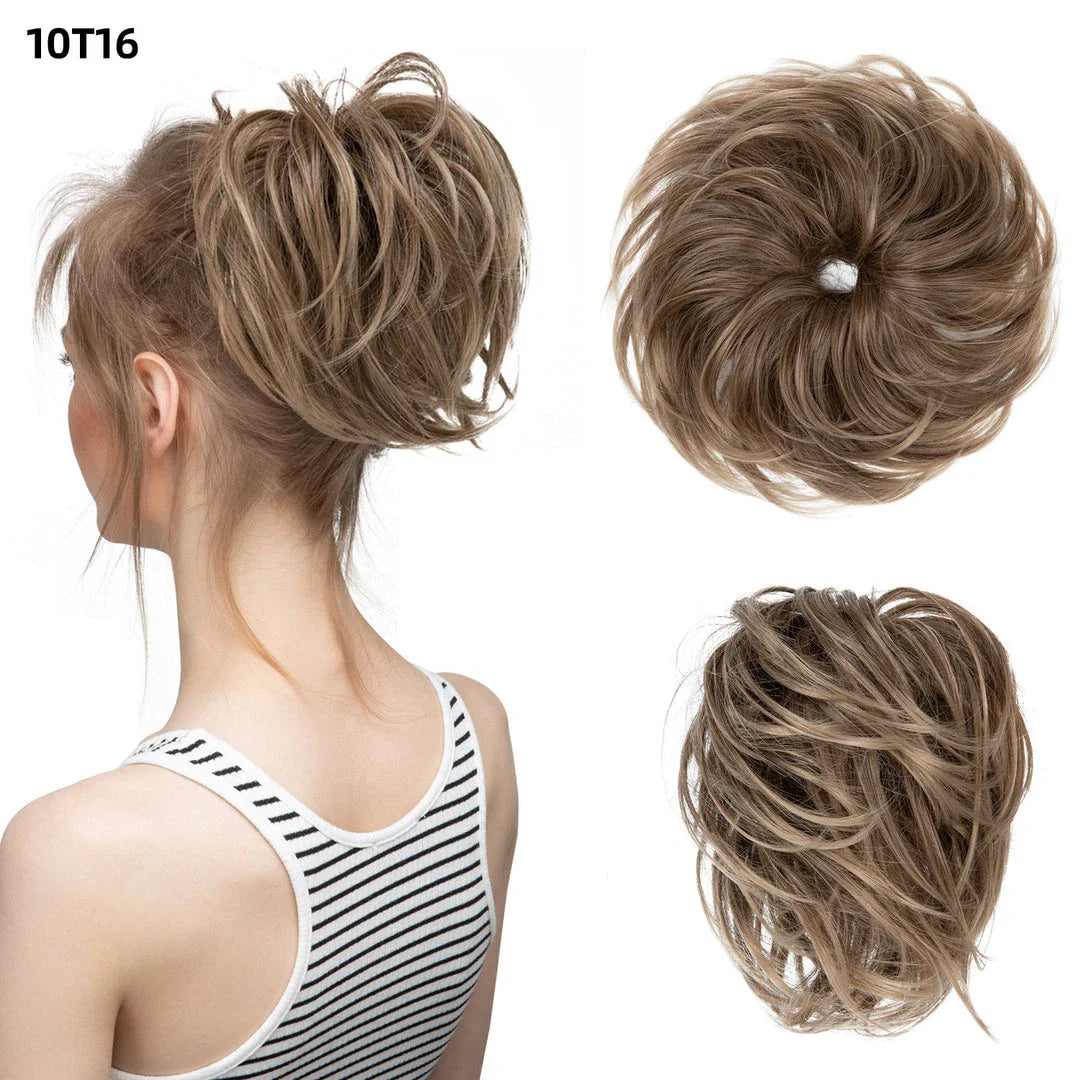 Bud Bun Artificial Hair Bun - Natural fluffy long beard curly hair bun for lazy updo chignon hairstyles