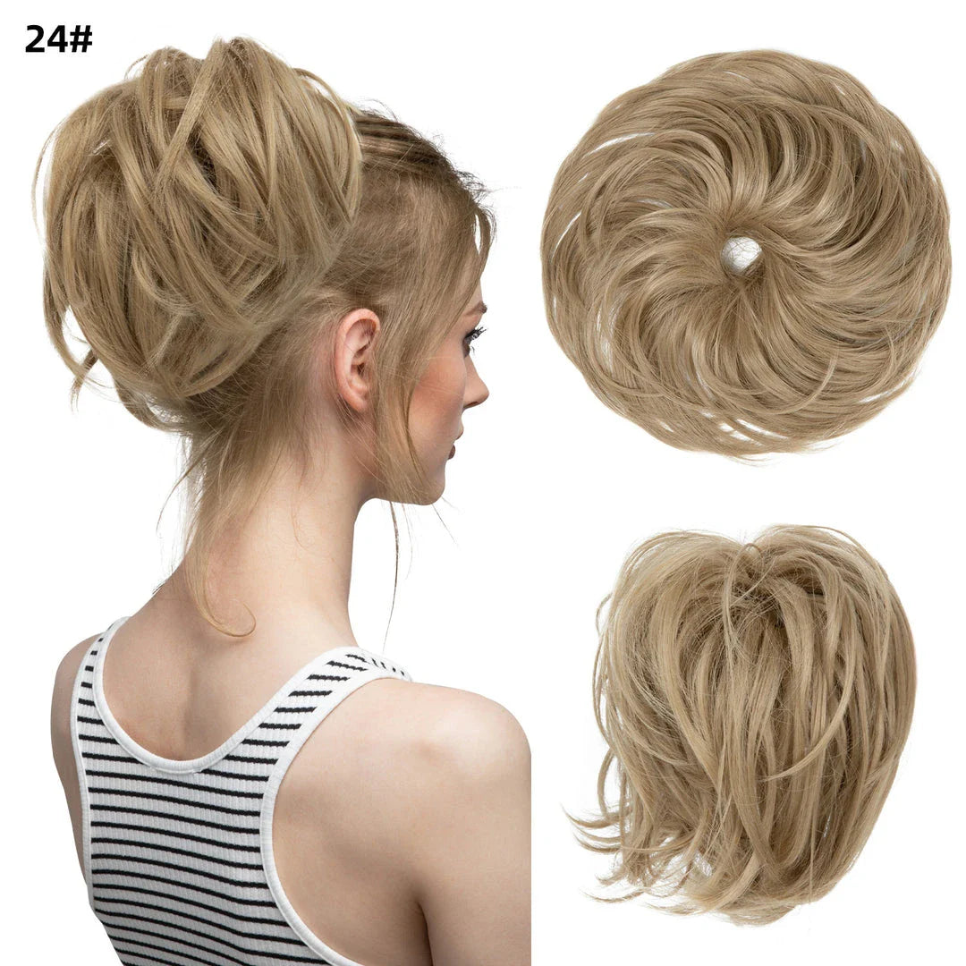 Bud Bun Artificial Hair Bun - Natural fluffy long beard curly hair bun for lazy updo chignon hairstyles