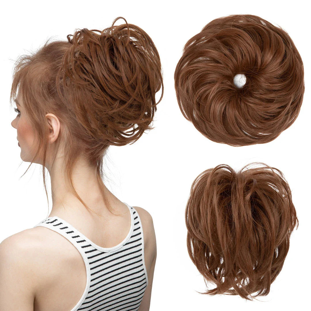Bud Bun Artificial Hair Bun - Natural fluffy long beard curly hair bun for lazy updo chignon hairstyles