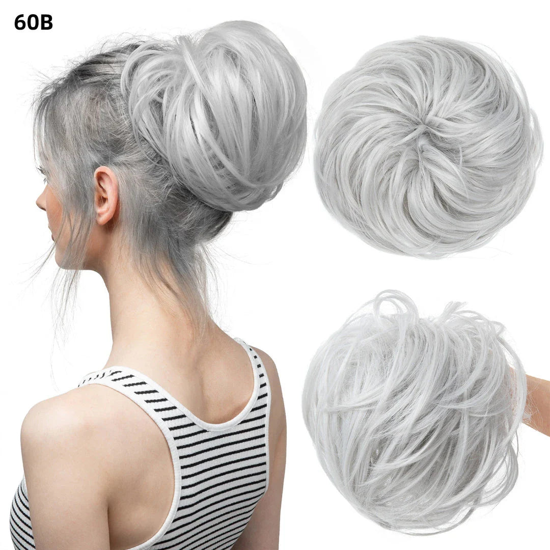Bud Bun Artificial Hair Bun - Natural fluffy long beard curly hair bun for lazy updo chignon hairstyles