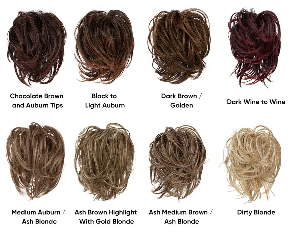 Bud Bun Artificial Hair Bun - Natural fluffy long beard curly hair bun for lazy updo chignon hairstyles